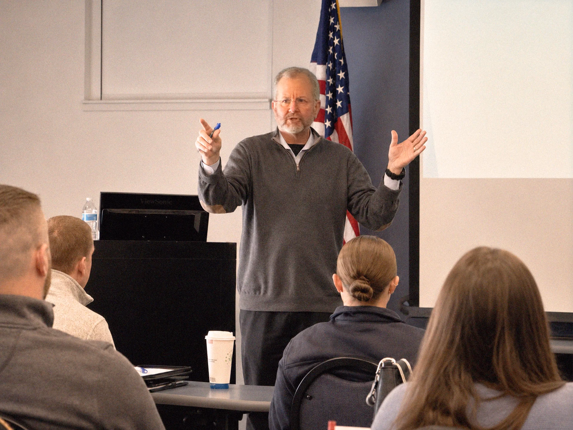 Chief Jon Fehlman teaching a leadership class